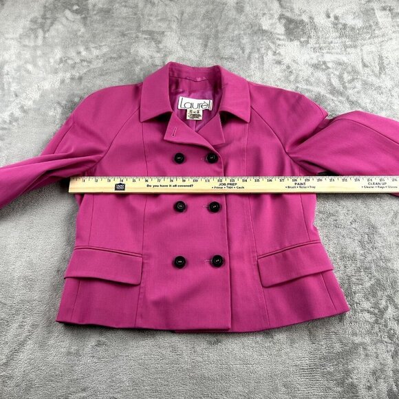 Escada Laurel Women Blazer Medium Size 38 Wool Hot Pink Buttons Pockets Barbie - Picture 4 of 11